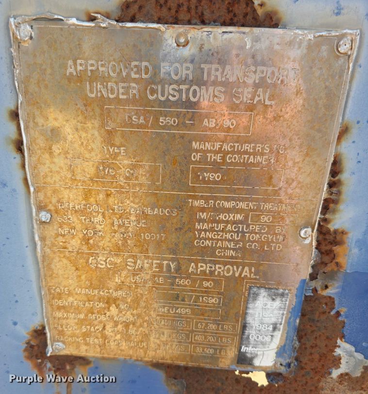 image for item EK5446 1990 Interpool TY900967 shipping container