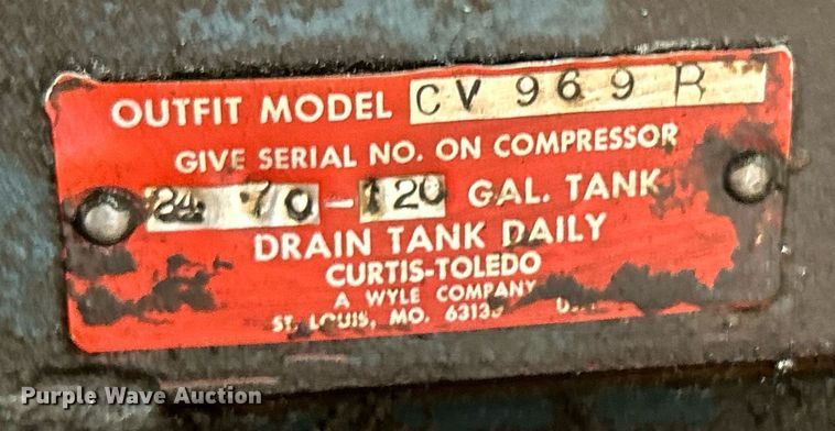 image for item EK8288 Curtis-Toledo CV969R air compressor