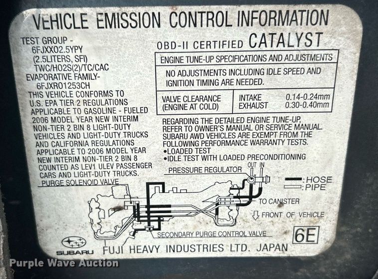 image for item EK8309 2006 Subaru Outback XT SUV