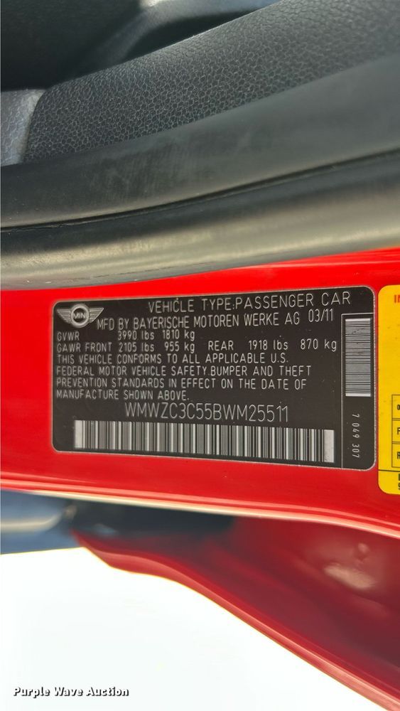 image for item EK8344 2011 Mini Cooper S 