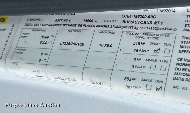 image for item EK8363 2015 Ford E450 Super Duty shuttle bus