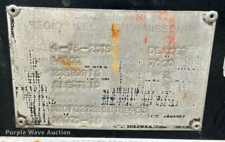 image for item EK8367 2016 Region 14000-16 flatbed trailer