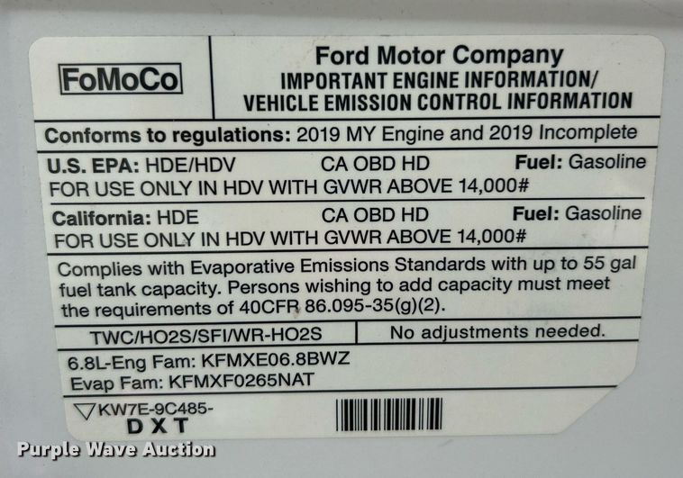 image for item EK8371 2019 Ford E450 refrigerated truck