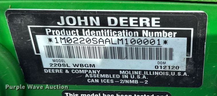 image for item EM2139 2020 John Deere 220 SL greens mower