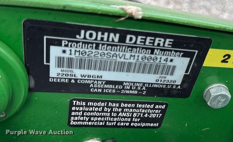 image for item EM2142 2020 John Deere 220 SL greens mower