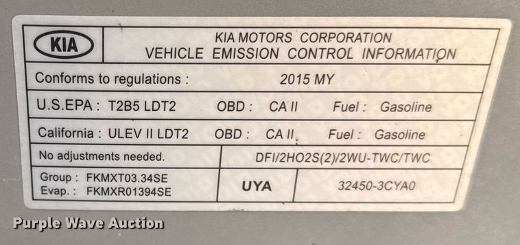 image for item EM2166 2015 Kia Sedona LX van