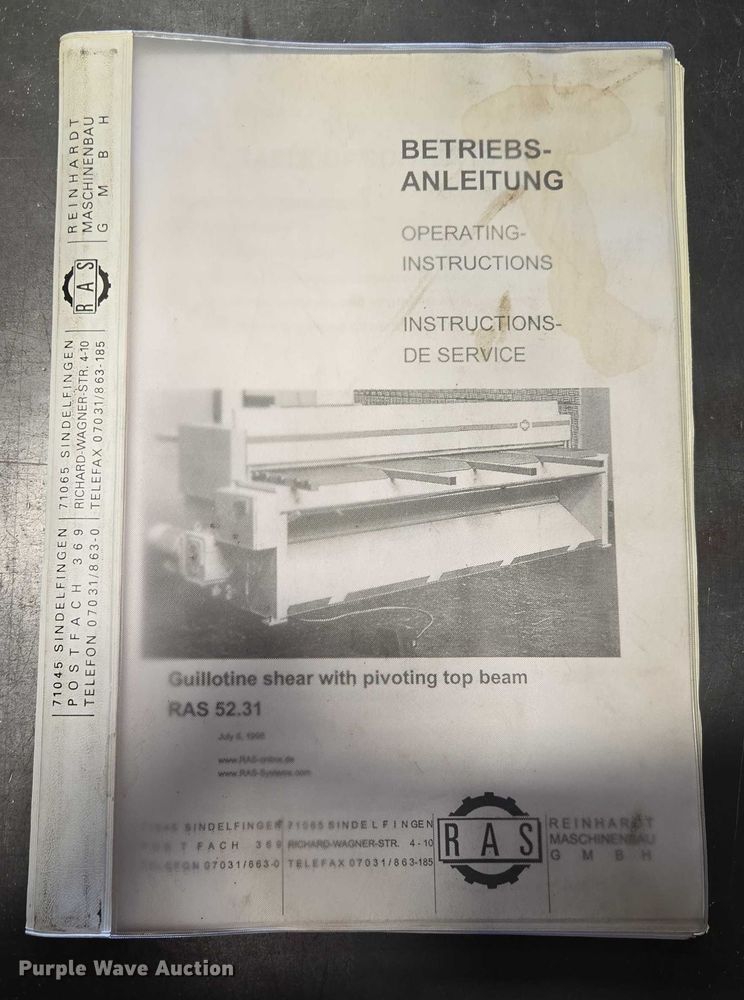 image for item EN2017 1996 RAS 52.31 metal brake