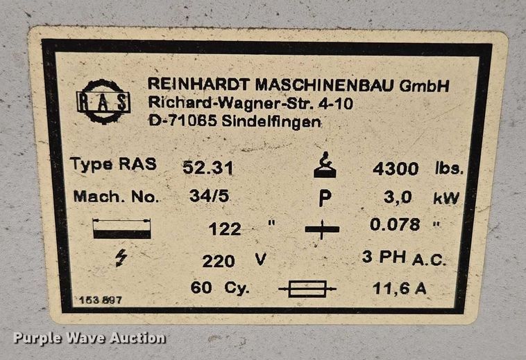 image for item EN2017 1996 RAS 52.31 metal brake