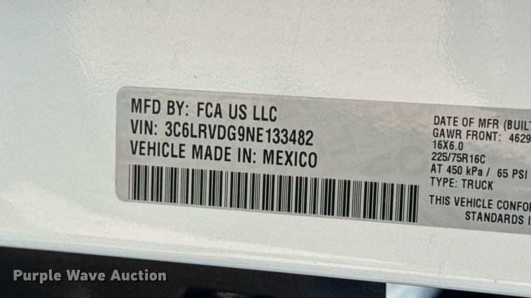 image for item EN4629 2022 Dodge Ram ProMaster 2500 delivery van