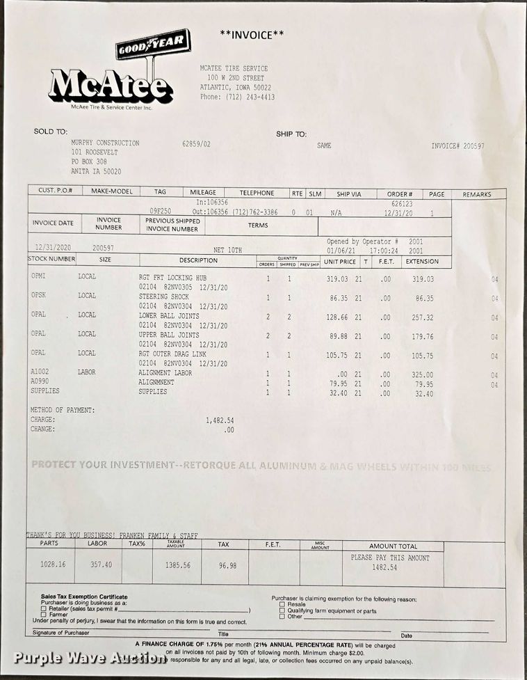 image for item EO1089 2009 Ford F250 Super Duty XL SuperCab pickup truck