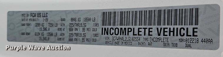 image for item EO4522 2020 Dodge Ram 5500 flatbed truck