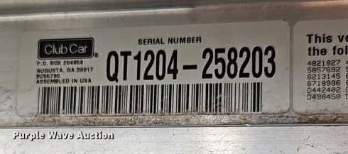 image for item EO4543 2012 Club Car Turf 2 Plus electric golf cart