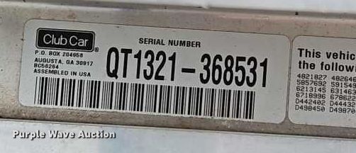 image for item EO4547 2013 Club Car Turf 2 Plus golf cart