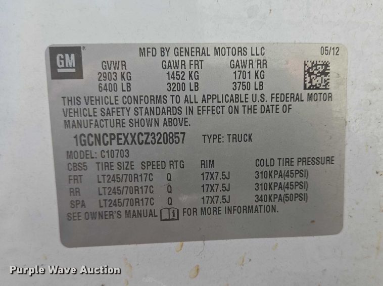 image for item EQ2604 2012 Chevrolet Silverado 1500 utility bed pickup truck