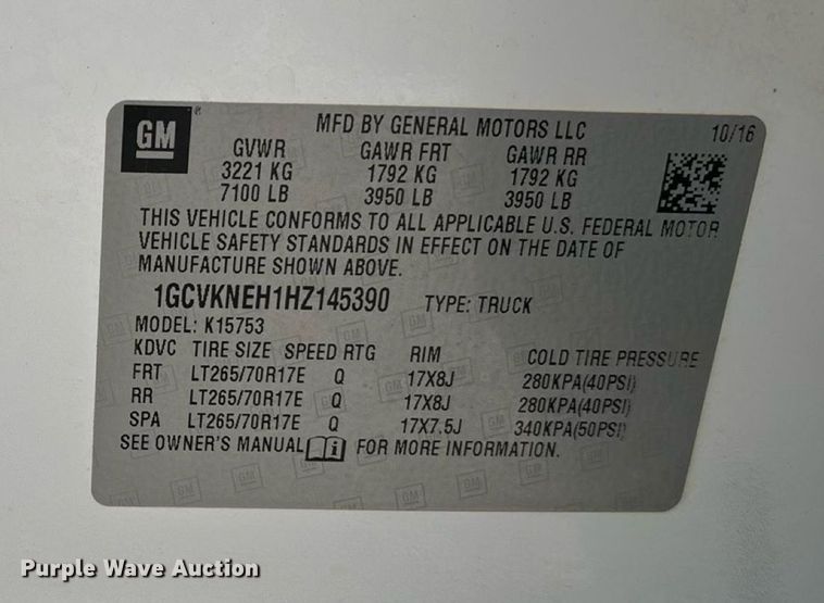 image for item ET8006 2017 Chevrolet Silverado 1500  Double Cab pickup truck