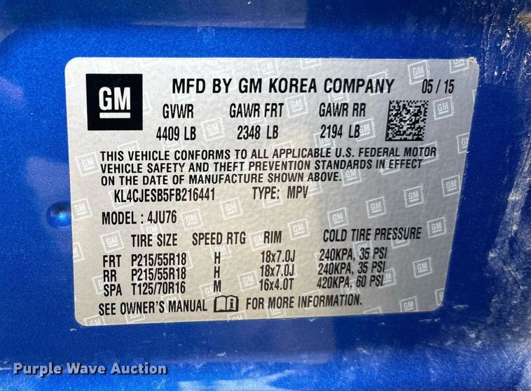 image for item ET8009 2015 Buick Encore SUV