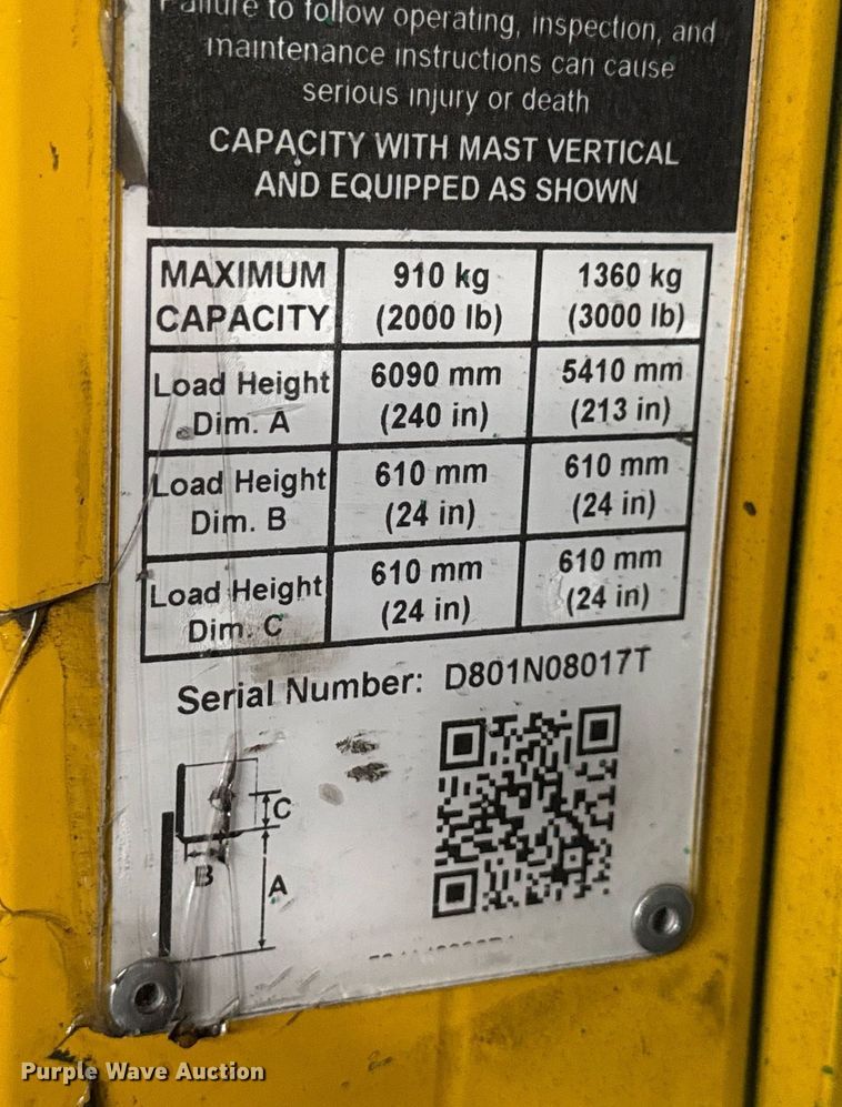 image for item MZ9397 2019 Yale OS030 order picker