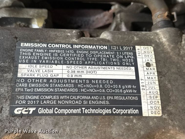 image for item MZ9398 2017 UniCarriers PF50 forklift