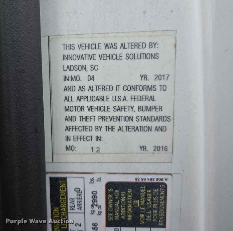 image for item YA0446 2016 Freightliner Sprinter 2500 van