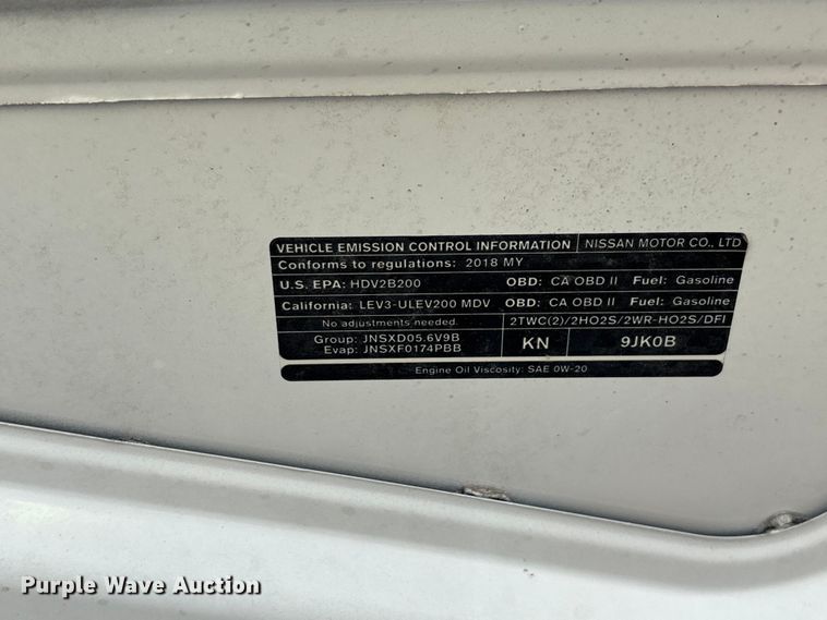 image for item YA0672 2018 Nissan NV2500 van