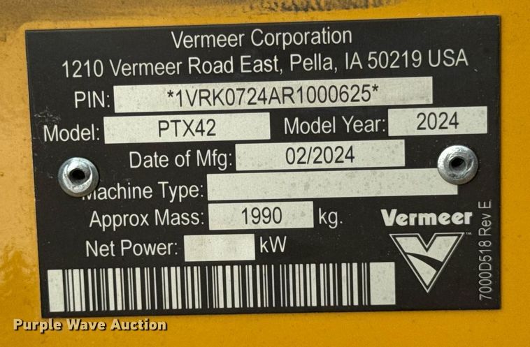 image for item DI9060 2024 Vermeer PTX42 trencher