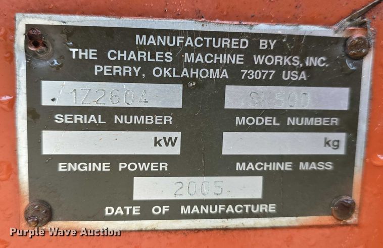 image for item DR3877 2005 Ditch Witch SK500 compact utility loader