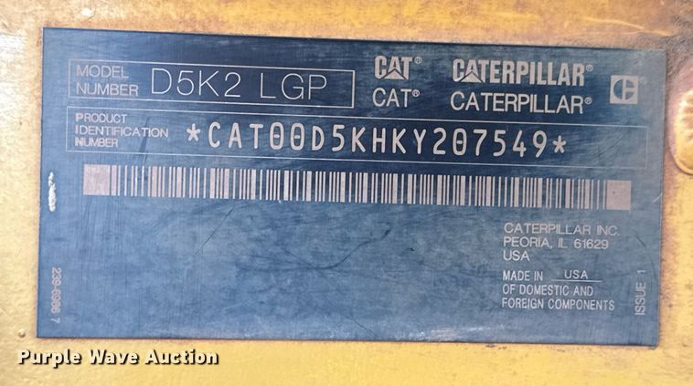 image for item DS3825 2019 Caterpillar D5K2 LGP dozer