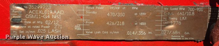 image for item DT5333 2012 Cummins C300D6R-A040A033 generator