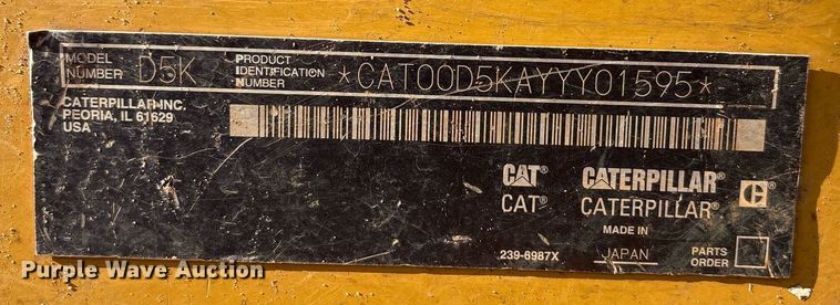 image for item DT6682 2012 Caterpillar D5K LGP dozer