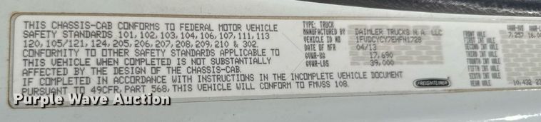 image for item DU9336 2014 Freightliner Business Class M2 bucket truck