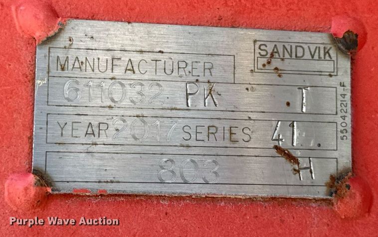 image for item DW3373 2018 Sandvik Pantera DP1100i top hammer drill