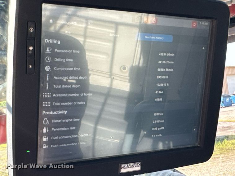 image for item DW3373 2018 Sandvik Pantera DP1100i top hammer drill