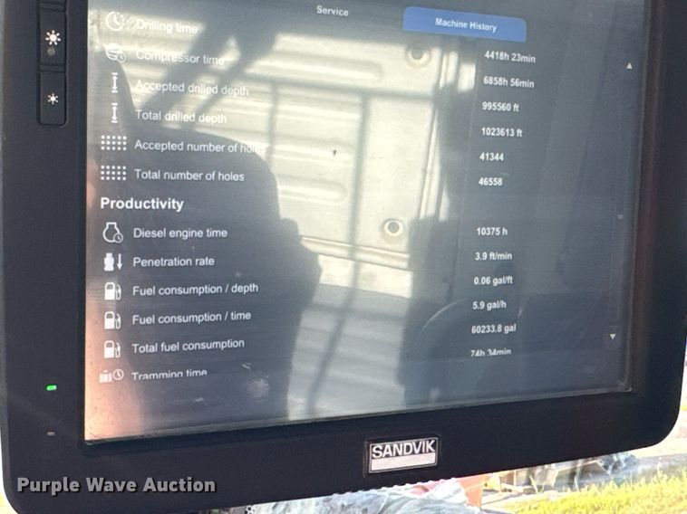 image for item DW3373 2018 Sandvik Pantera DP1100i top hammer drill