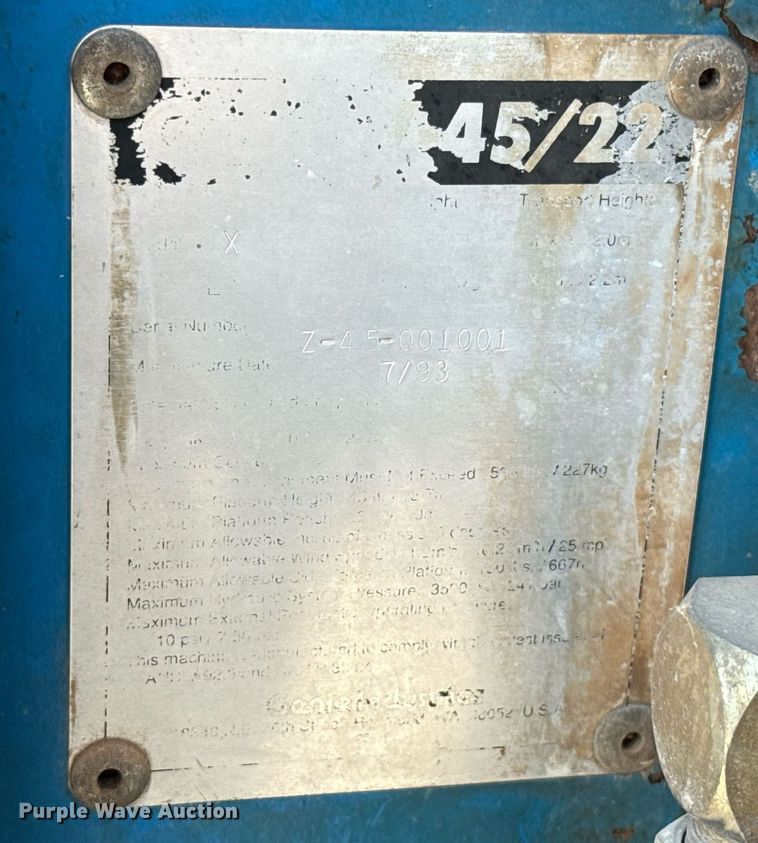 image for item DW5127 1993 Genie Z-45/22 boom lift