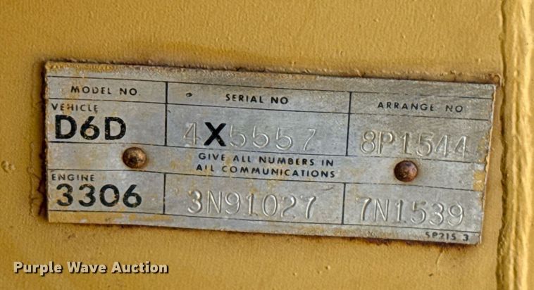 image for item DW5129 1980 Caterpillar D6D dozer