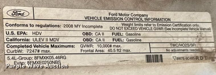 image for item DW5132 2008 Ford F250 Super Duty utility bed pickup truck