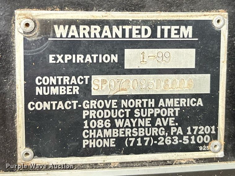 image for item DW7179 1998 Grove AP308 crane