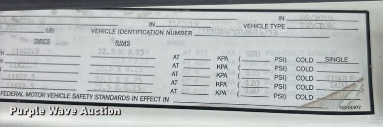 image for item DW7180 2020 Mack Granite semi truck