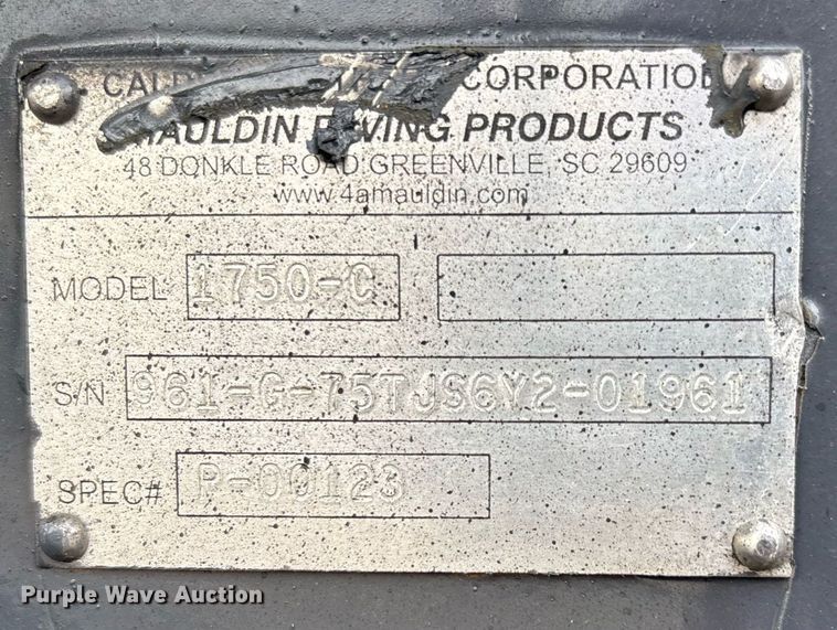 image for item DW7184 2007 Mauldin 1750-C paver