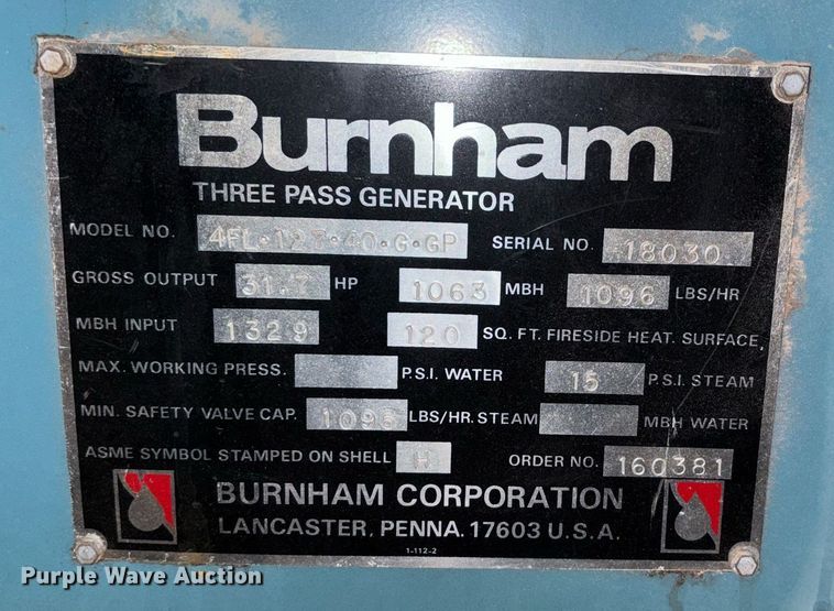 image for item DW7215 Burnham 4FL-127-40-G-GP boiler