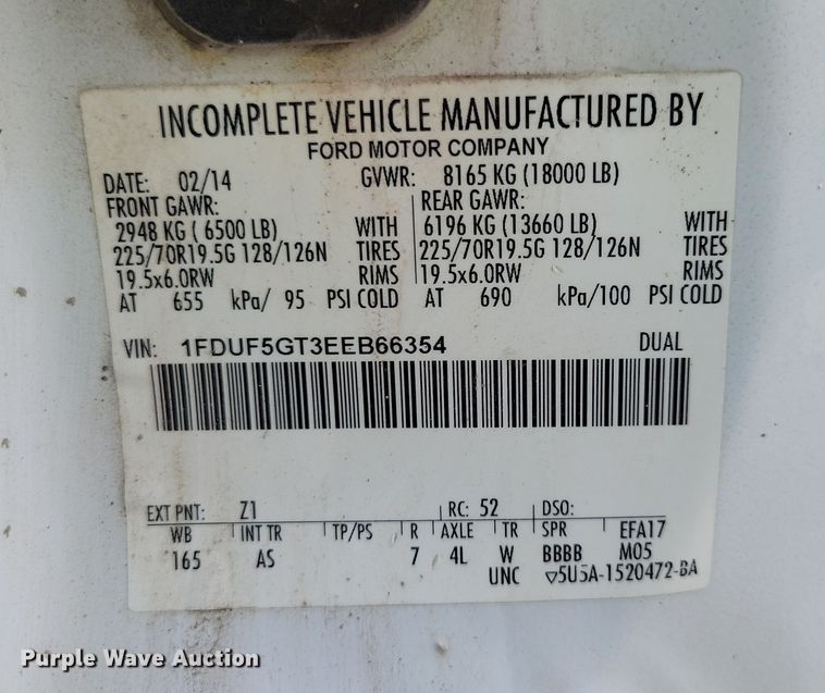 image for item DX7149 2014 Ford F550 utility / service truck