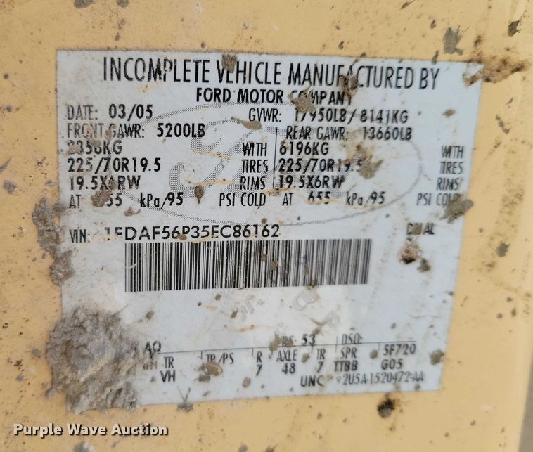 image for item DX7150 2005 Ford F550 dump truck