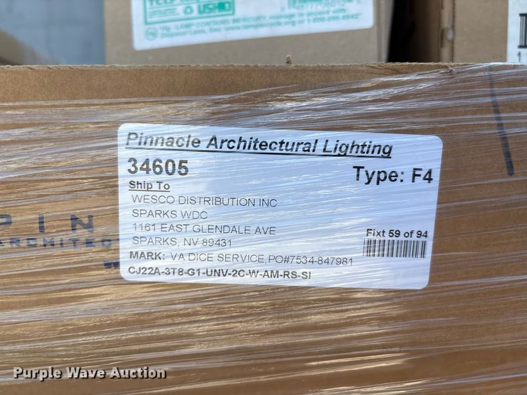 image for item DX8041 (2) pallets of light fixtures  