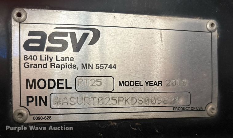 image for item DX8044 2019 ASV RT-25 tracked skid steer loader