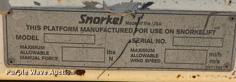 image for item DY0310 2010 Snorkel TB60 boom lift