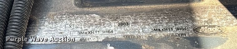 image for item DY0359 2004 Mack CX613 vacuum truck