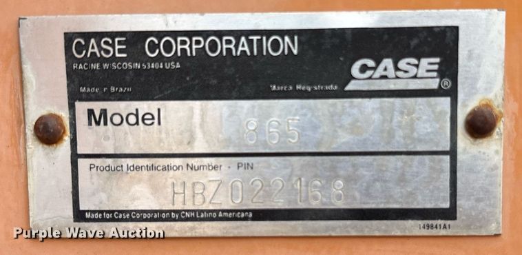 image for item DY0729 2004 Case 865 motor grader