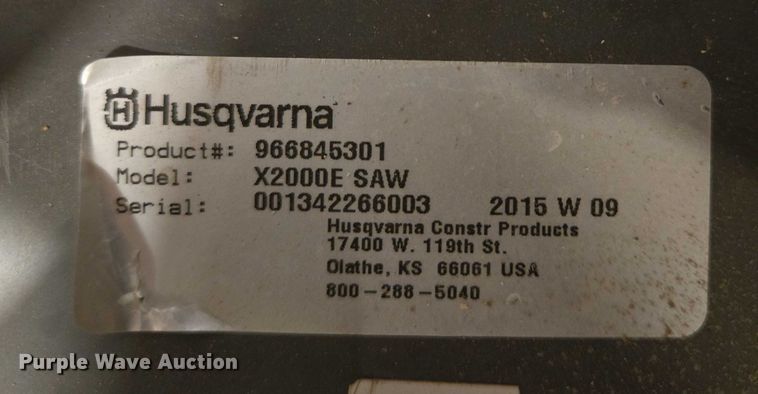 image for item DY0964 2015 Husqvarna X2000E concrete saw