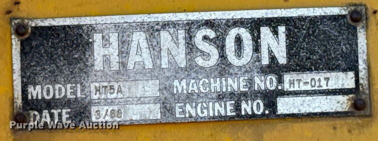 image for item DZ8637 1968 Hanson HT5A crane truck