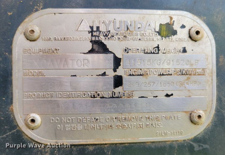 image for item EA2469 2017 Hyundai HX380L excavator